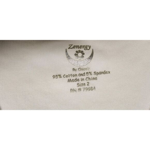 Zenergy By Chicos Tank Top Off White Ribbed w/Silver Sequins Size 2(L-12) - Picture 5 of 5